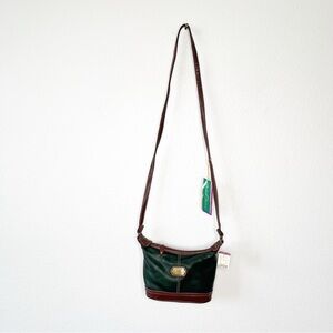 VTG Michael Stevens Y2K Small Retro Bag Crossbody Purse Green Brown Boho Grunge